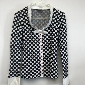Naracamicie Polka Dot Top with Red Buttons